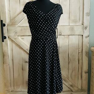 This is a Ralph Lauren size 10 Black Polkadot Dress
